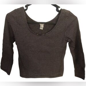 Forever 21 Striped Long Sleeve Short Top Small